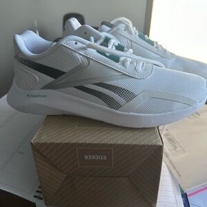 Reebok White and Green Sneakers
